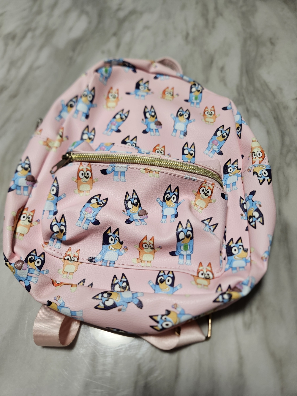 Kids Pink Cartoon Bluey Pattern Mini Backpack